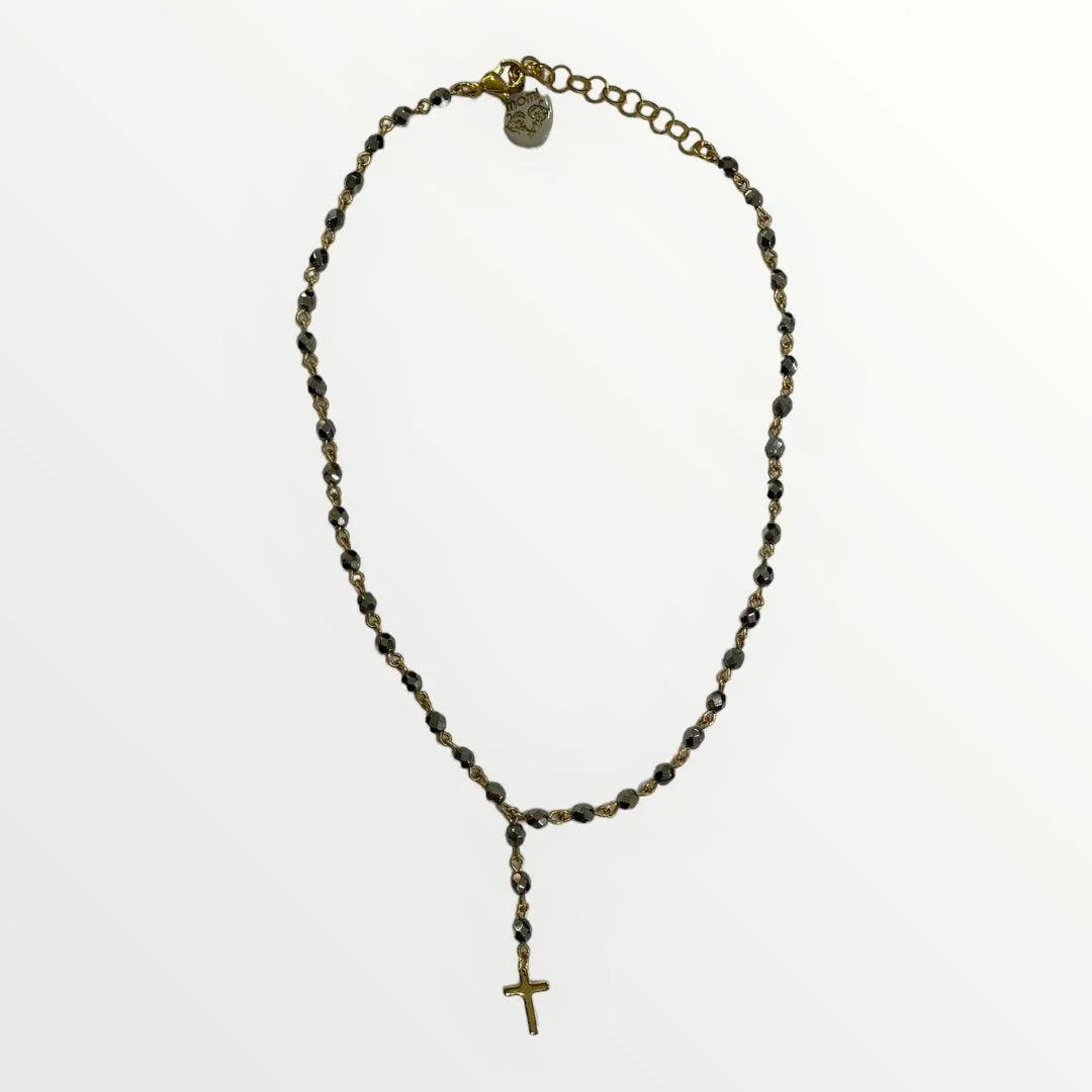 MOMI - COLLANA ROSARIO CORTO CROCE - Image 4